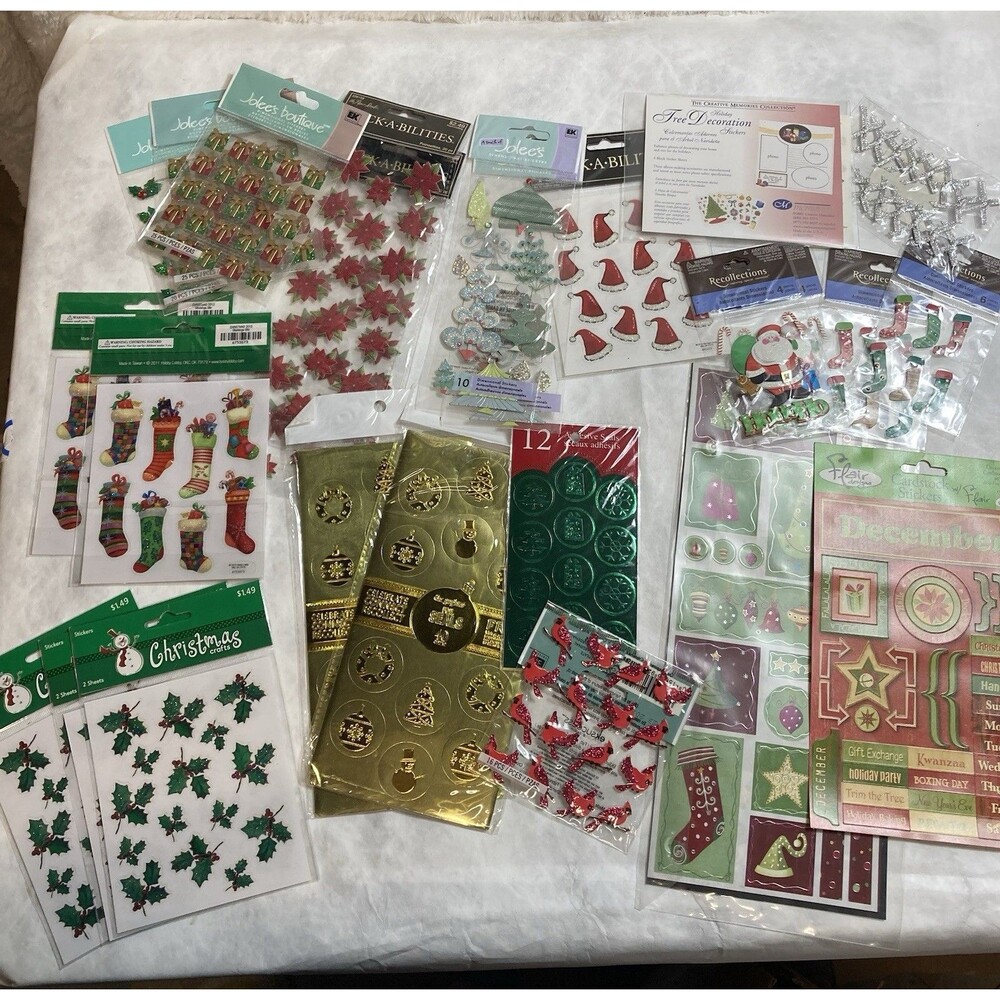 Lot Of 26 Packs Scrapebook Christmas Stickers